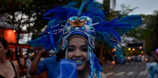 Puerto Plata Carnival 2018 beautiful adorned dancer in the carnival