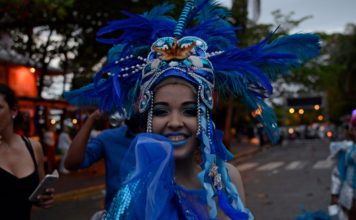 Puerto Plata Carnival 2018 beautiful adorned dancer in the carnival