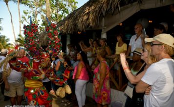 2019 Cabarete Carnival Dominican Republic Tourists visiting the 2019 Cabarete carnival in Dominican Republic