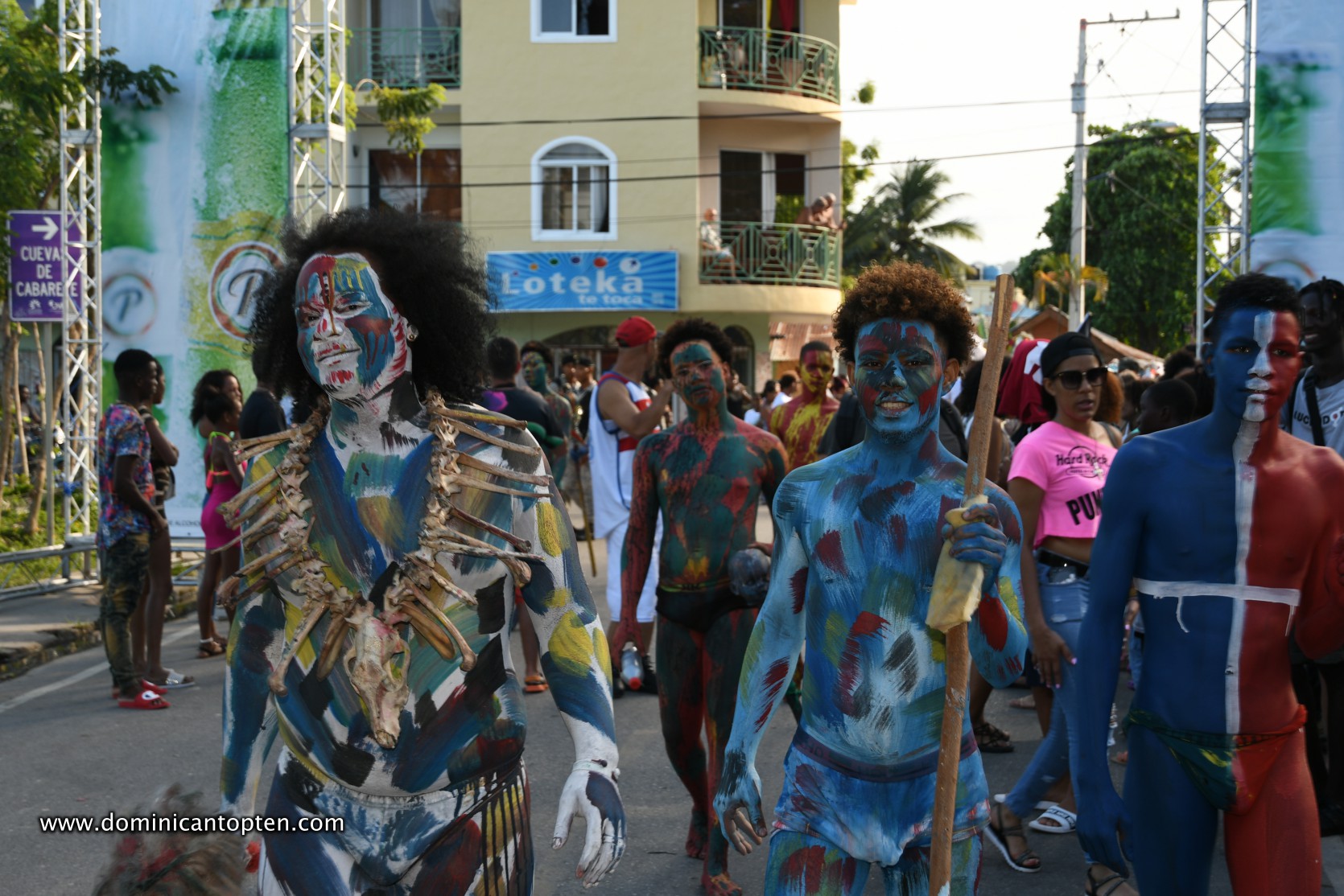 Tourists visiting the 2019 Cabarete carnival in Dominican Republic