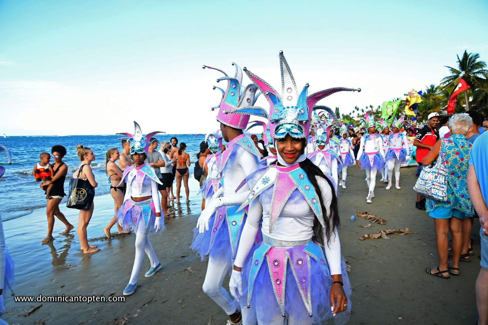 Tourists visiting the 2019 Cabarete carnival in Dominican Republic