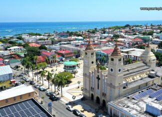 San Felipe Cathedral Puerto Plata aerial view of the historic center and the cathedral