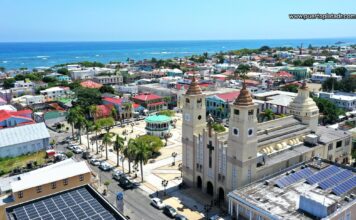 San Felipe Cathedral Puerto Plata aerial view of the historic center and the cathedral