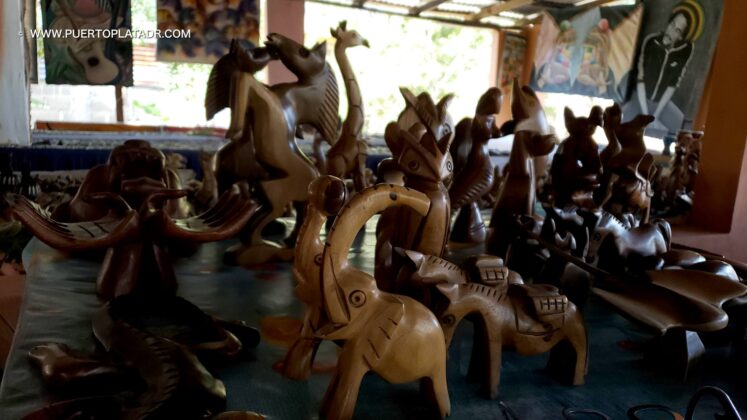 Wooden handcrafts in the mountain gift shop