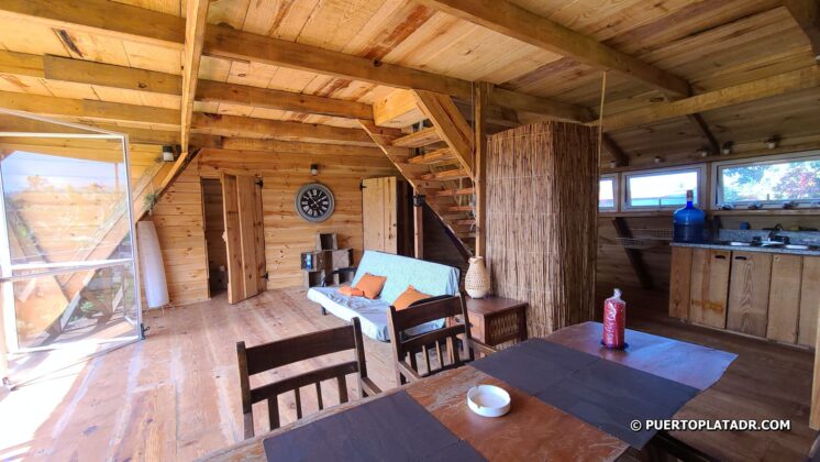 Interior of the cottage rental at Geko