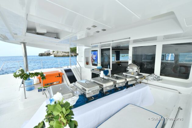 The catamaran cruise catering