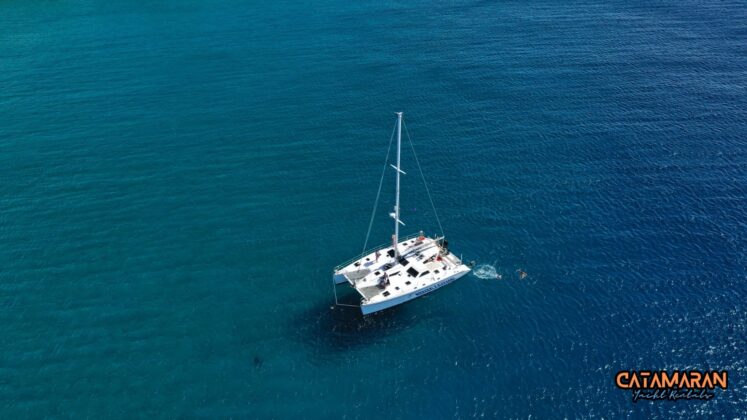 aerial view of the boat