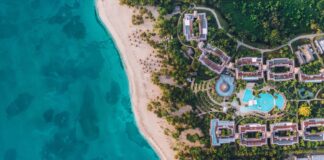 Costa Dorada Beach Aerial view of the Iberostar in Costa Dorada Beach