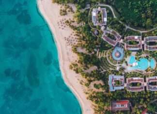 Costa Dorada Beach Aerial view of the Iberostar in Costa Dorada Beach