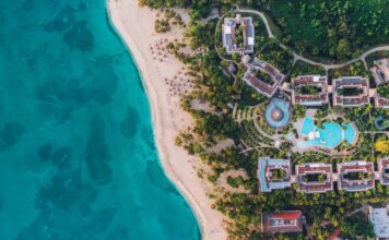 Costa Dorada Beach Aerial view of the Iberostar in Costa Dorada Beach