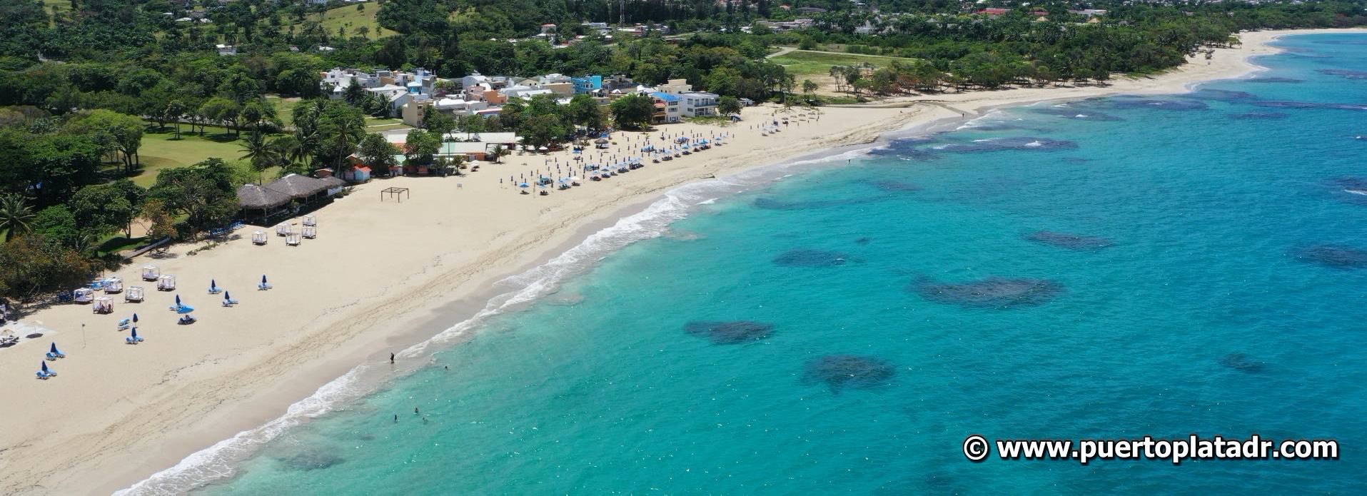 Aerial view of the Jack n Kite Beach Club in Playa Dorada