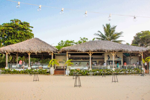 View of the restaurant on the beach