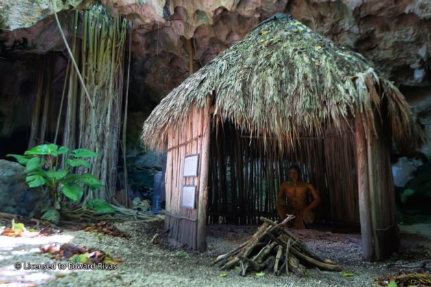 A bohio, a sort of thatched roof hut where Taino lived.