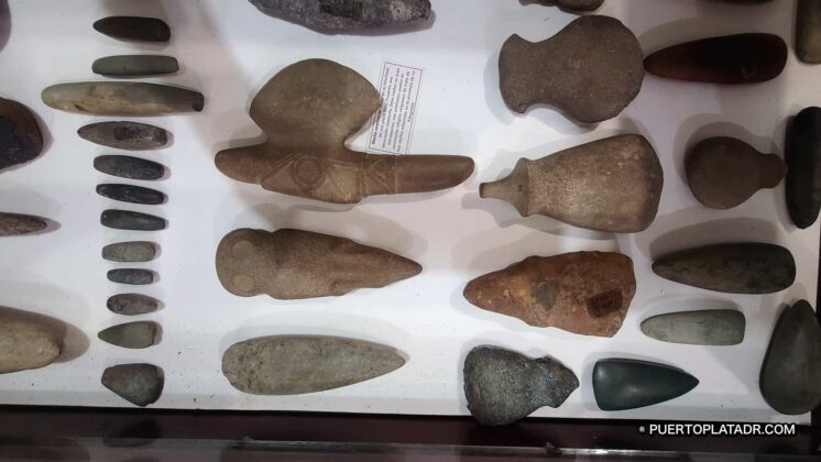 Taino stone tools on display