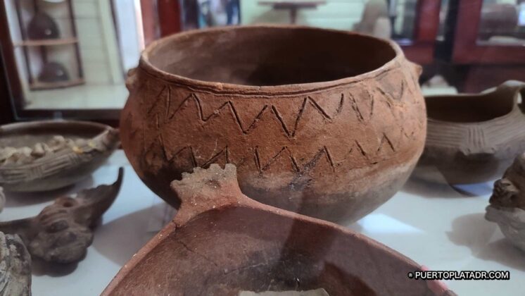 Taino pottery on display at the Cesar Estrella Museum