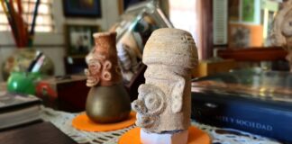 Taino head sculptures at the Taino Museum