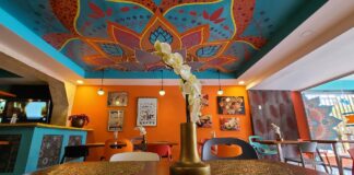 Taste of India Giant Lotus painted in the ceiling