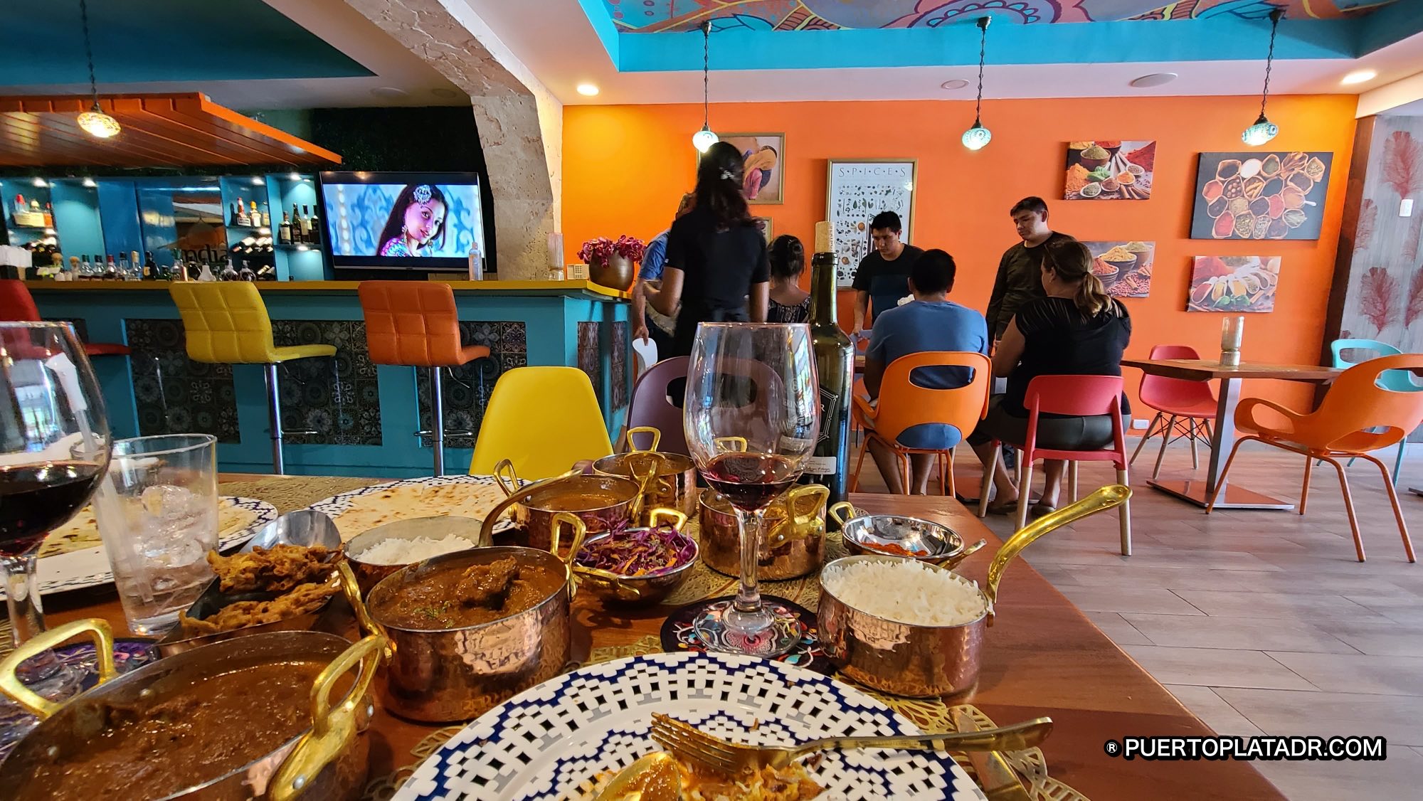 The bar at Taste of India restaurant in Puerto Plata Dominican Republic.