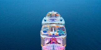 Wonder of the Seas rear view of the ship