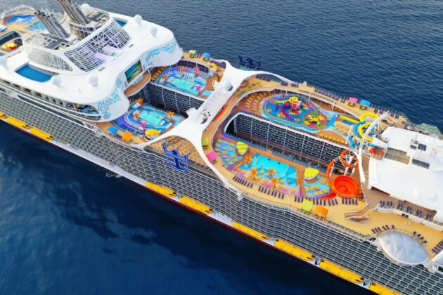 Aerial view of the cruise ship