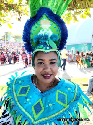 Beautiful Dominican woman in carnival costume