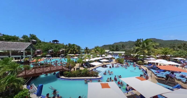 Main pool view from drone