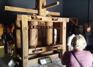 Macorix House of Rum An aging trapiche on display at the Macorix Rum Tour