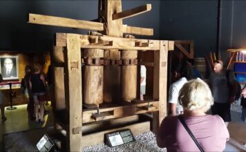 Macorix House of Rum An aging trapiche on display at the Macorix Rum Tour